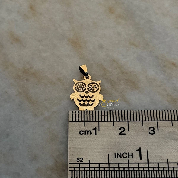 تصویر دوم آویز جغد طلا لیزری